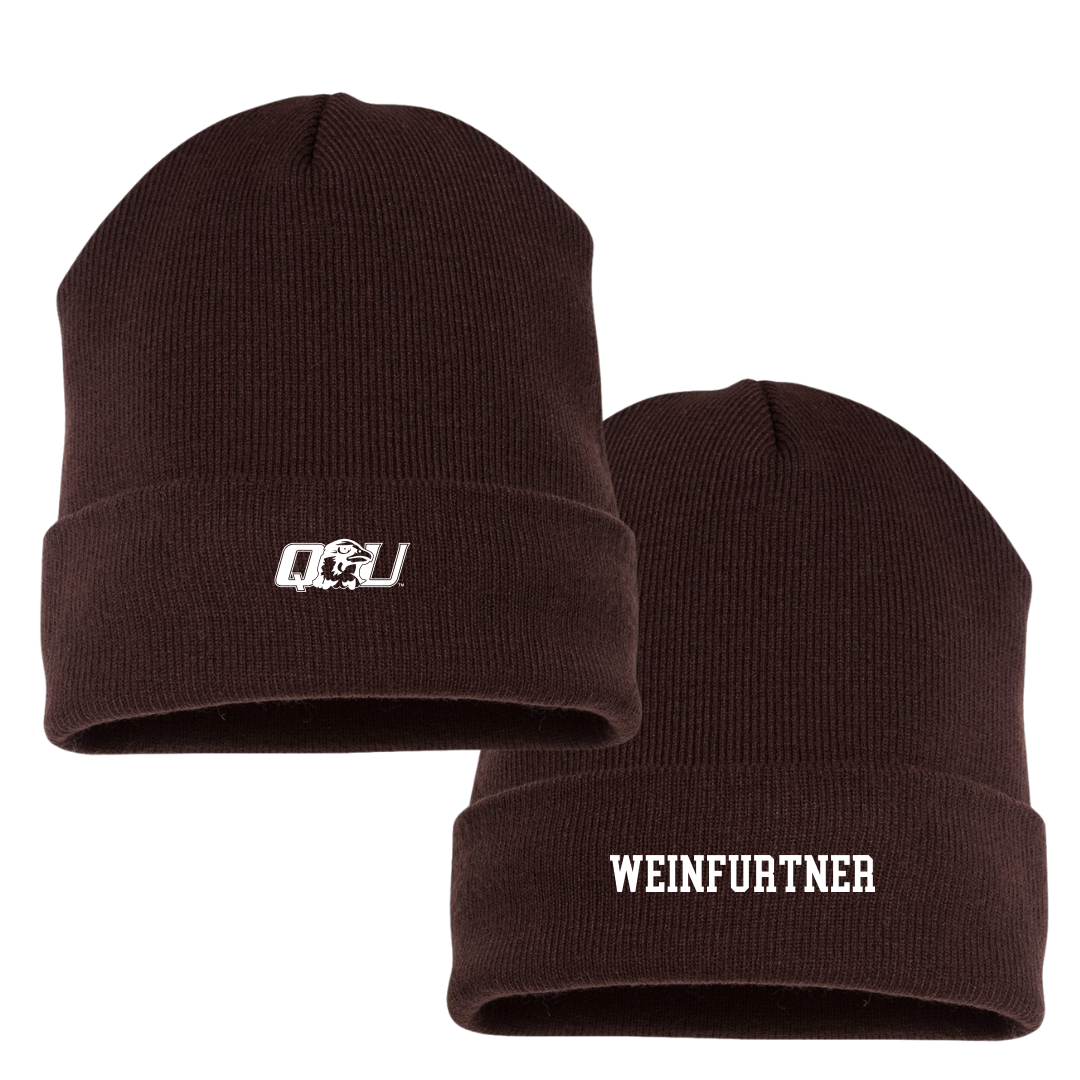 Quincy University TF and XC Brown Beanie - Owen Weinfurtner