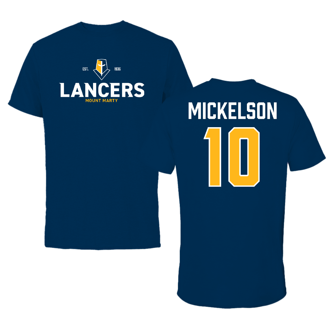 Mount Marty University Basketball Navy General Performance Tee - #10 Christian Mickelson