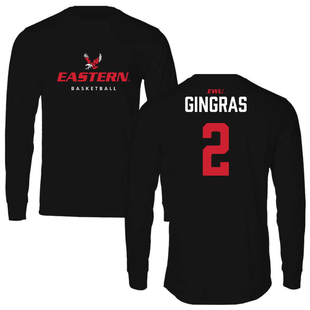 Eastern Washington University Basketball Black Eastern Performance Long Sleeve - #2 Caitlin Gingras