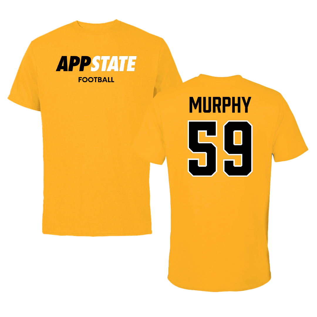 Appalachian State University Football Gold Performance Tee - #59 Jack Murphy
