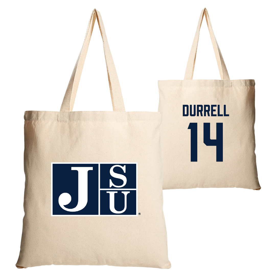 Jackson State University Basketball Tan Canvas Tote Bag - #14 Arianna Durrell