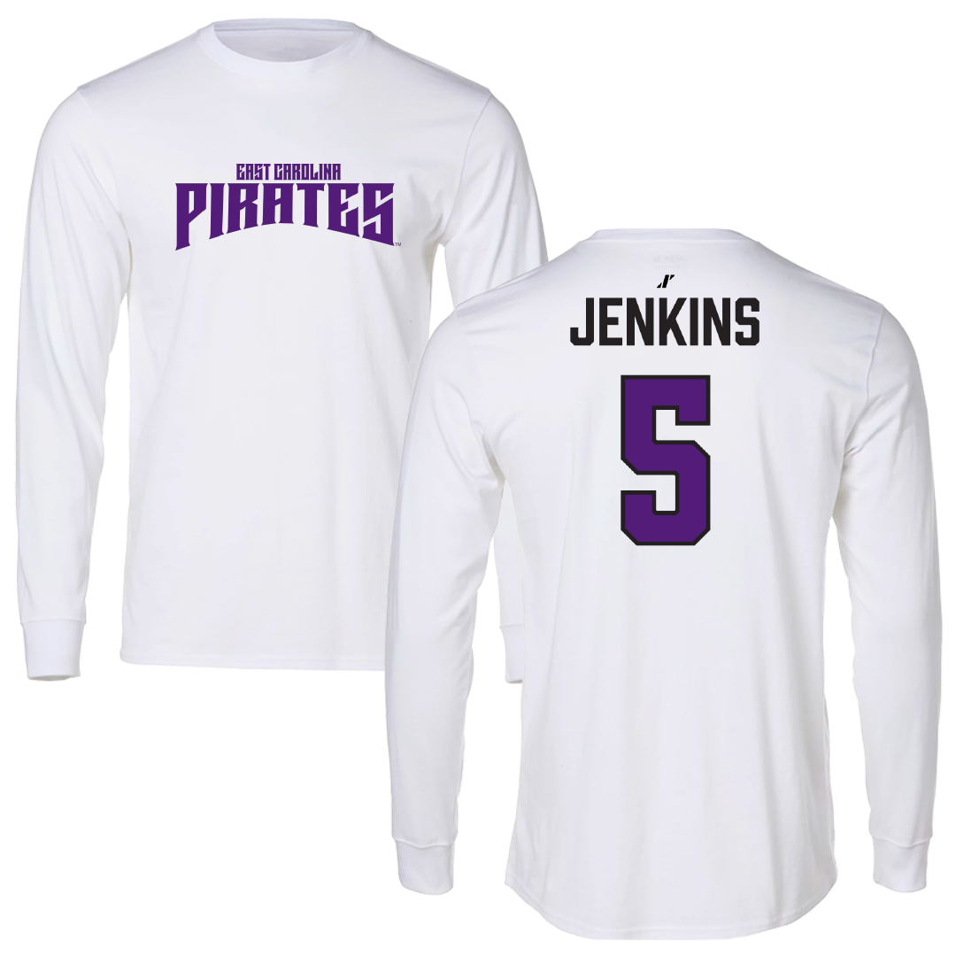 East Carolina University Football White Classic Performance Long Sleeve - #5 Parker Jenkins