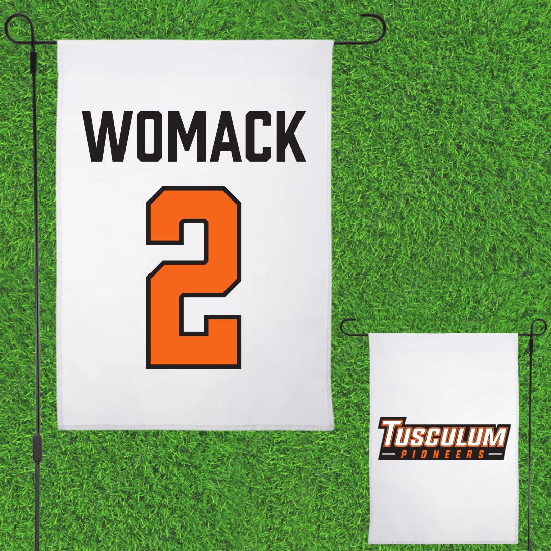 Tusculum University Baseball White Garden Flag - #2 Cutter Womack