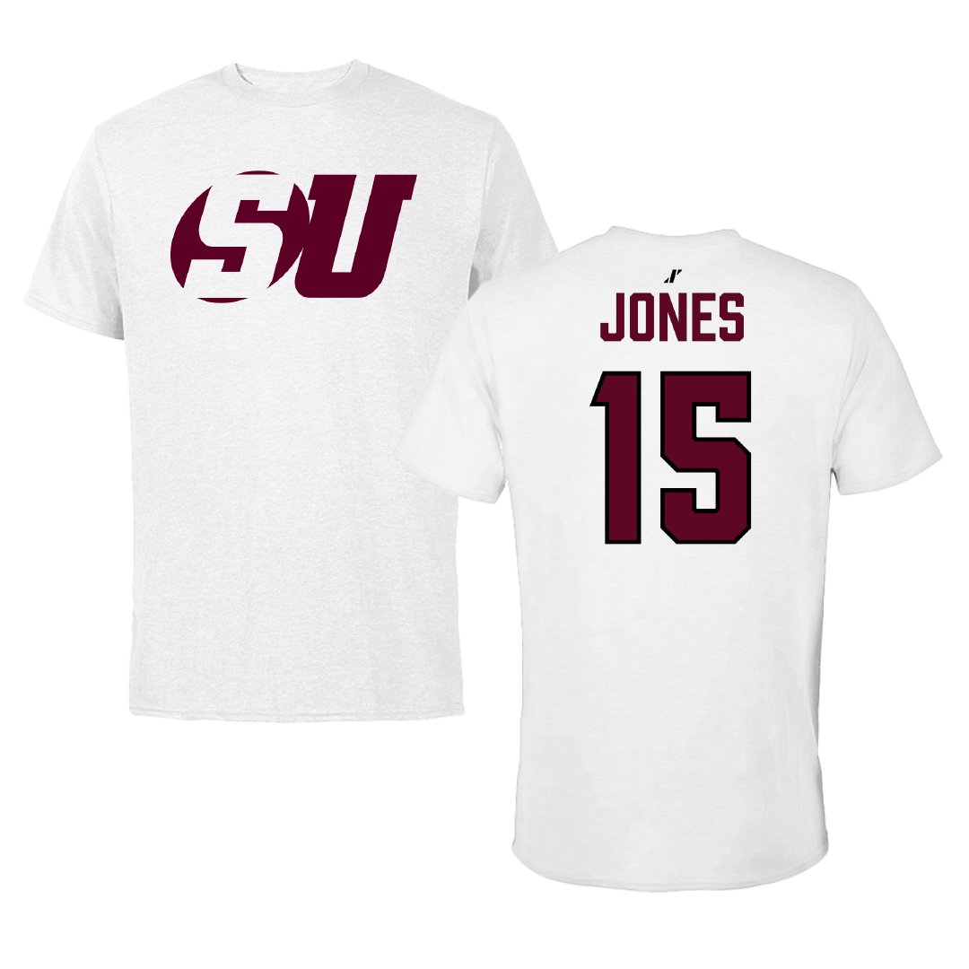 Schreiner University Football White Performance Tee - #15 Cade Jones