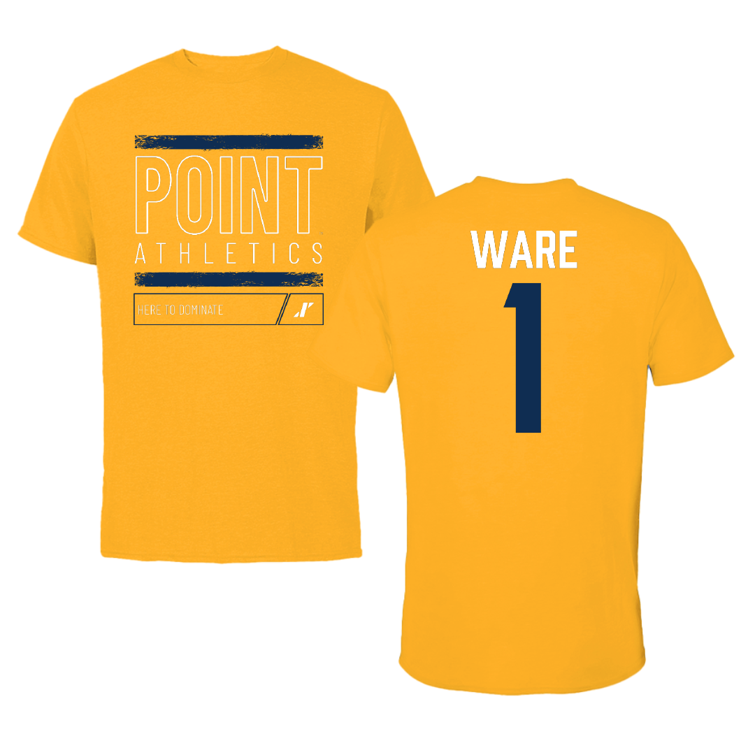 Point University Football Gold Dominate Tee - #1 Dontavius Ware