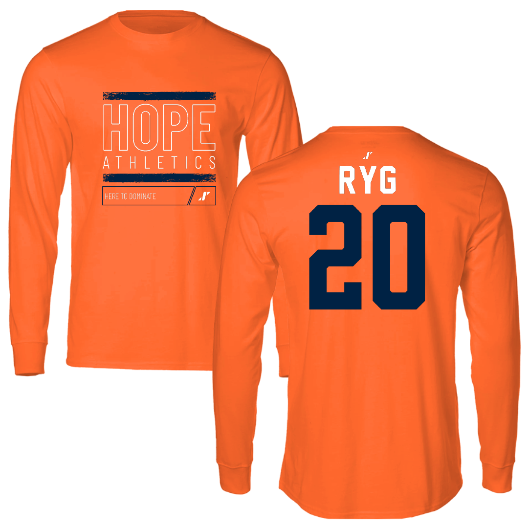 Hope College Basketball Orange Dominate Performance Long Sleeve - #20 Jared Ryg