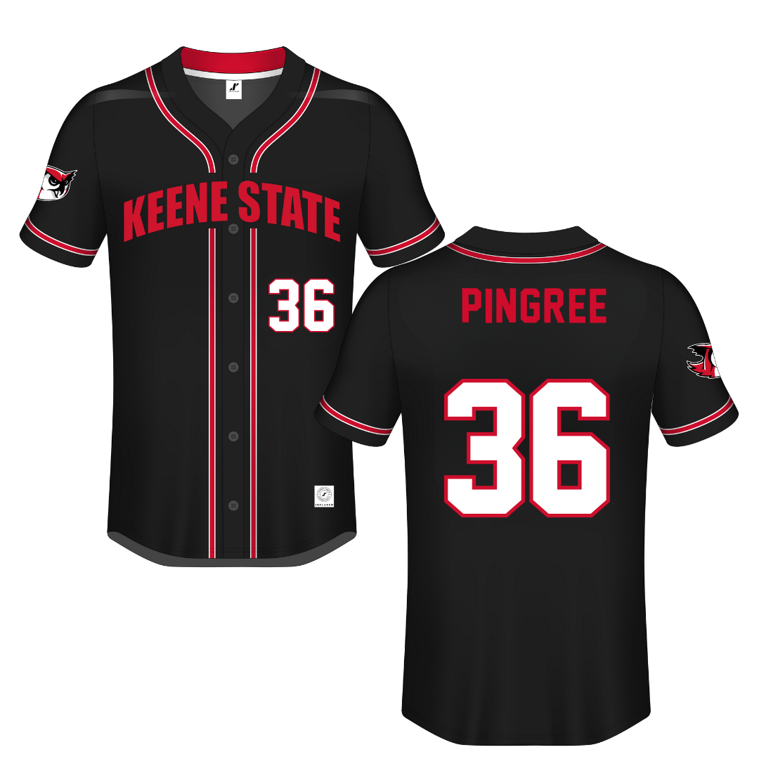 Keene State College Black Button-Down Jersey - #36 Mason Pingree