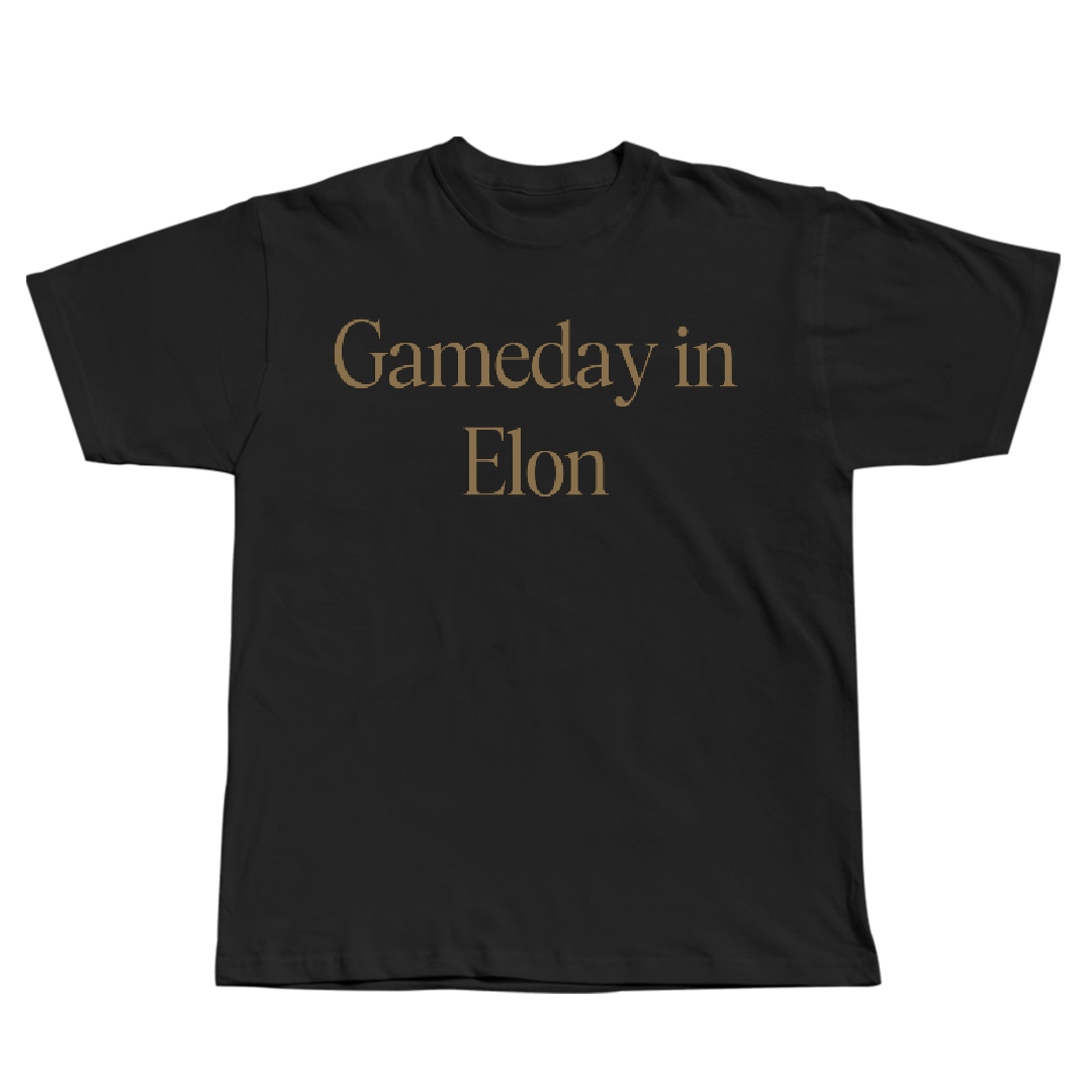 Elon University Football Black Gameday Tee - #12 Eric Jones
