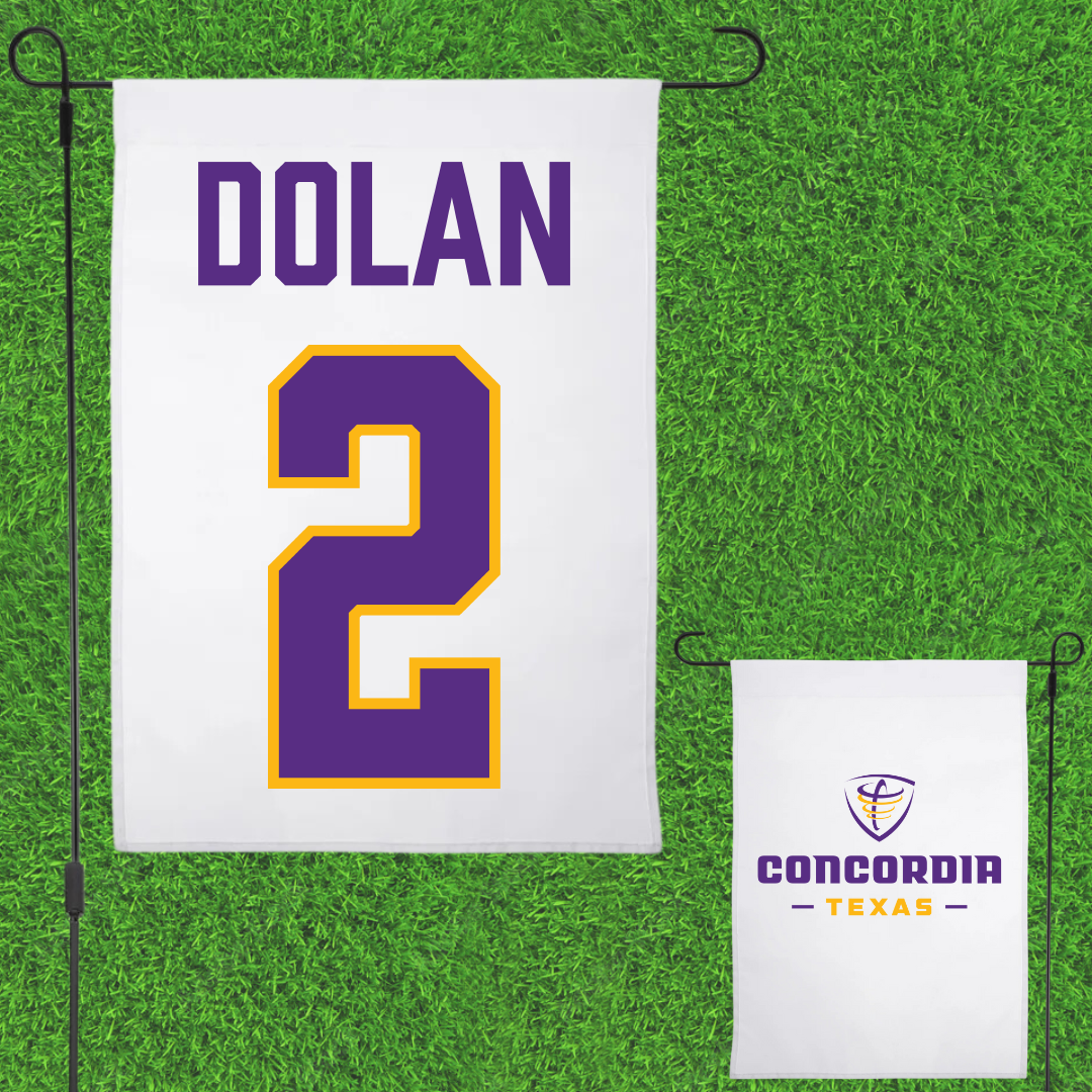 Concordia University (Texas) Soccer (M) White Garden Flag - #2 Steven Dolan