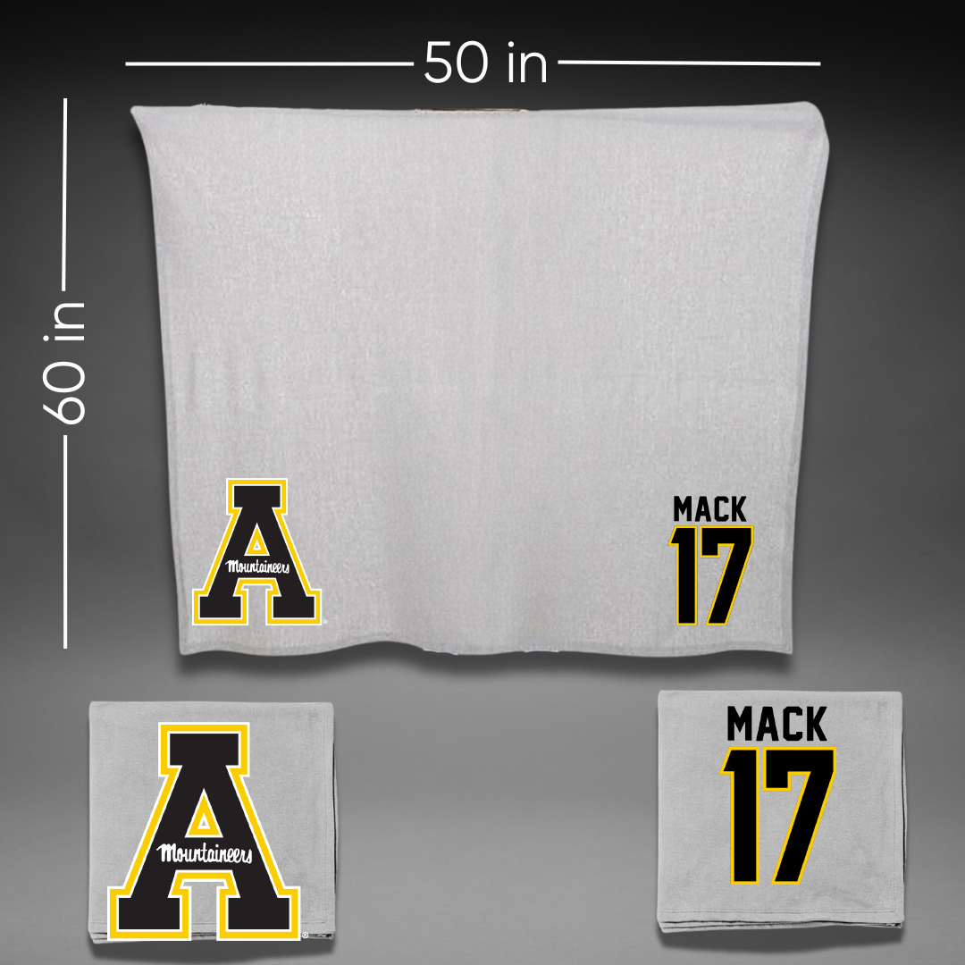 Appalachian State University Football Gray Blanket - #17 JaTorian Mack