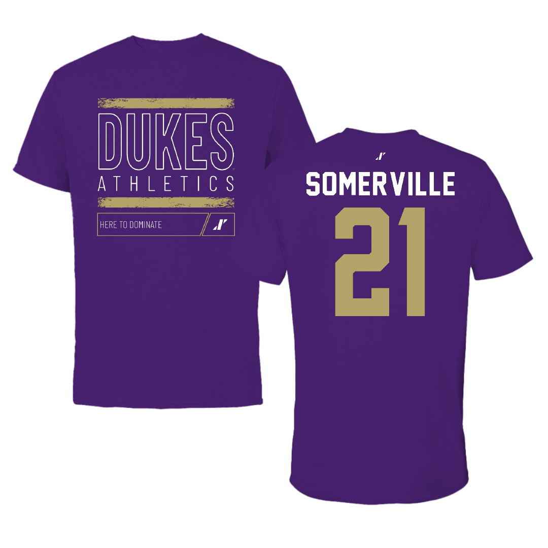 James Madison University Football Purple Dominate Performance Tee - #21 Jamari Somerville