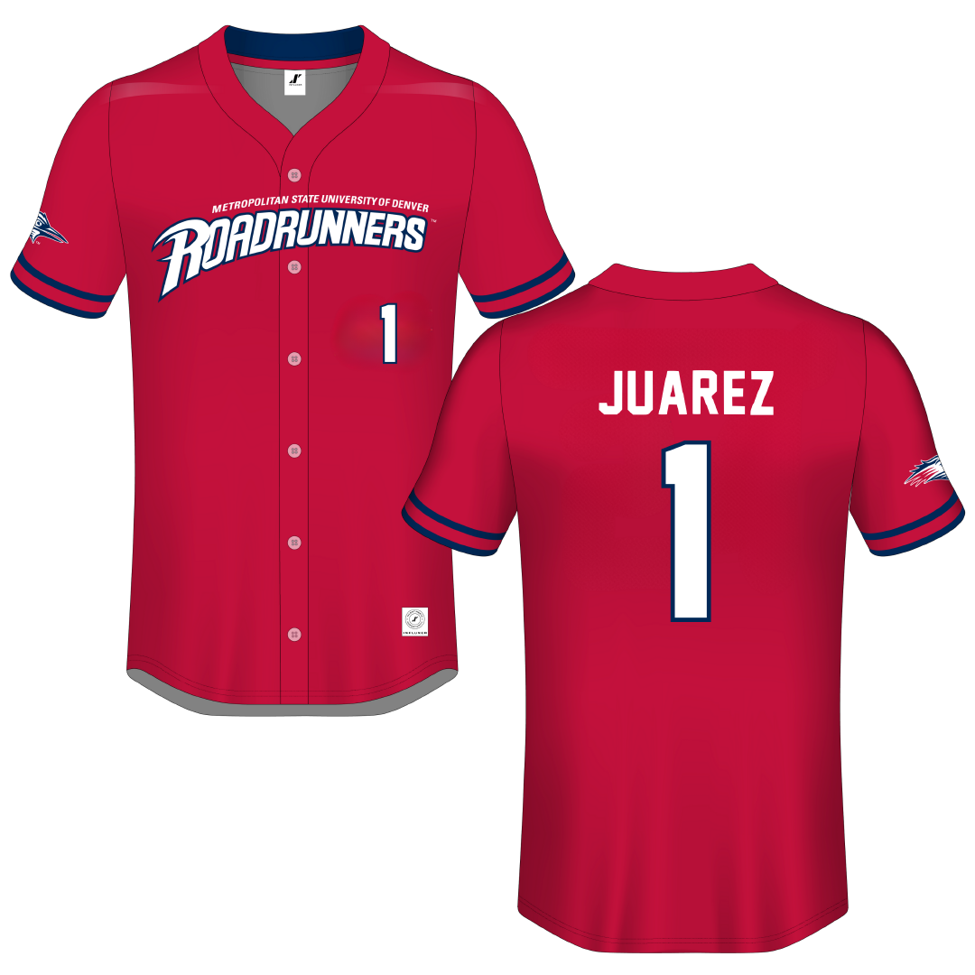 Metropolitan State University of Denver Red Button-Down Jersey - #1 Kassidy Juarez