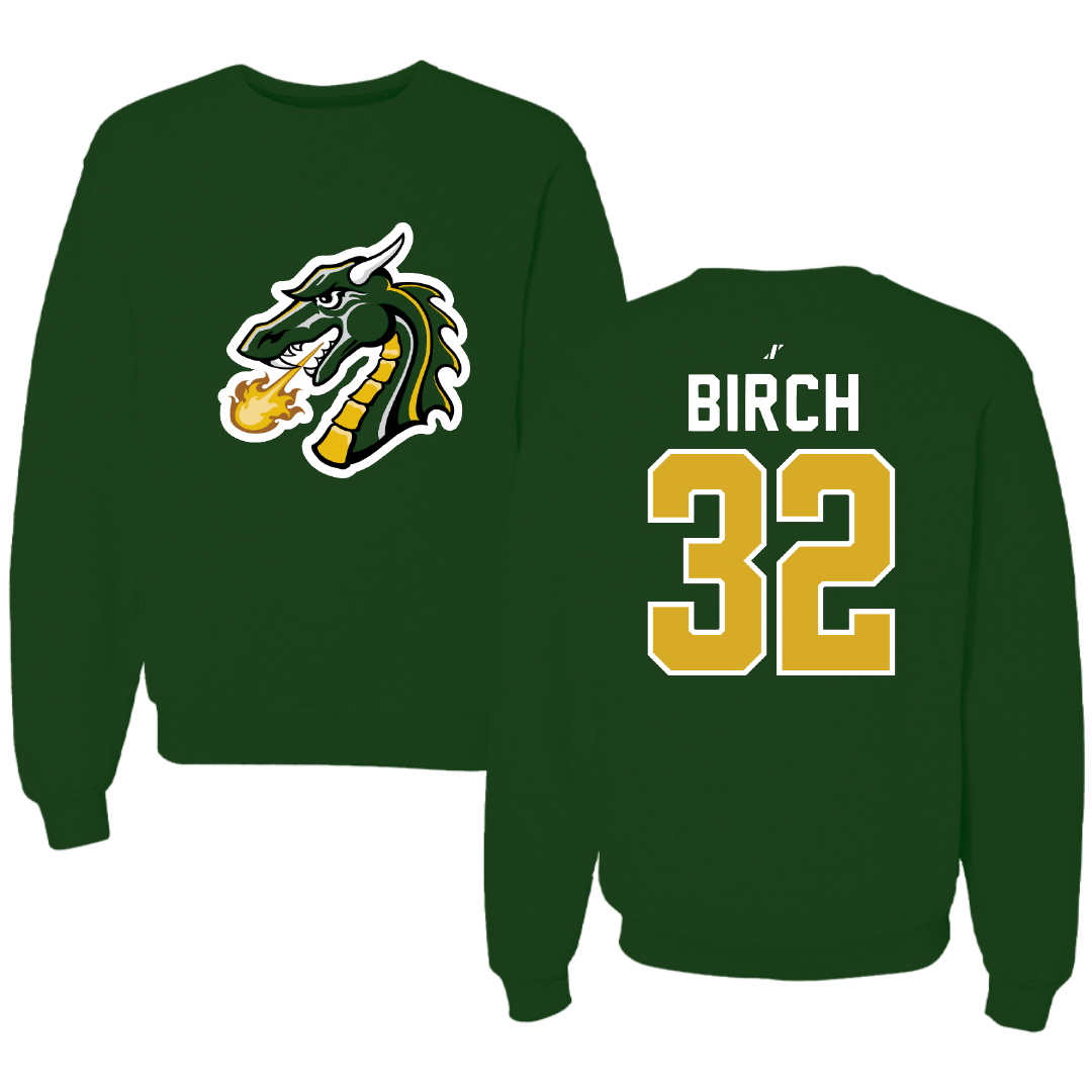 Tiffin University Lacrosse Forest Green Crewneck - #32 Jack Birch