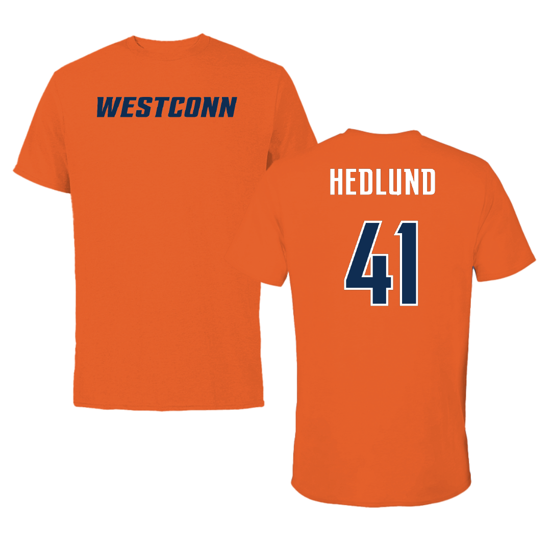 Western Connecticut State University Ice Hockey (M) Orange Performance Tee - #41 Malte Hedlund