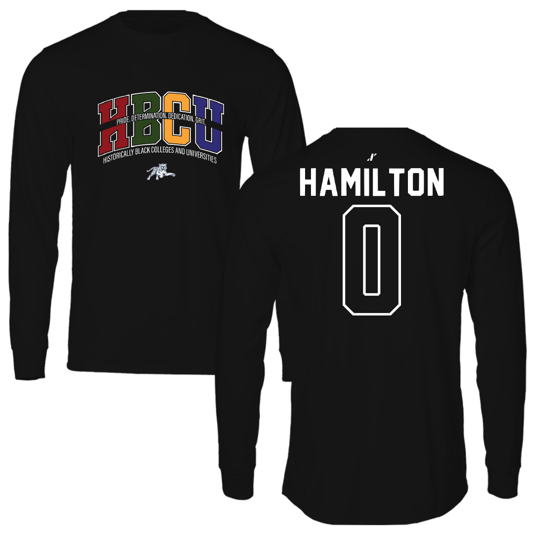 Jackson State University Soccer Black HBCU Performance Long Sleeve - #0 Jordan Hamilton