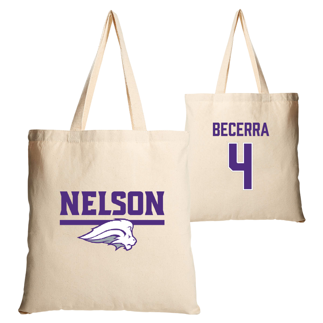 Nelson University Soccer (M) Tan Canvas Tote Bag - #4 Jaime Becerra