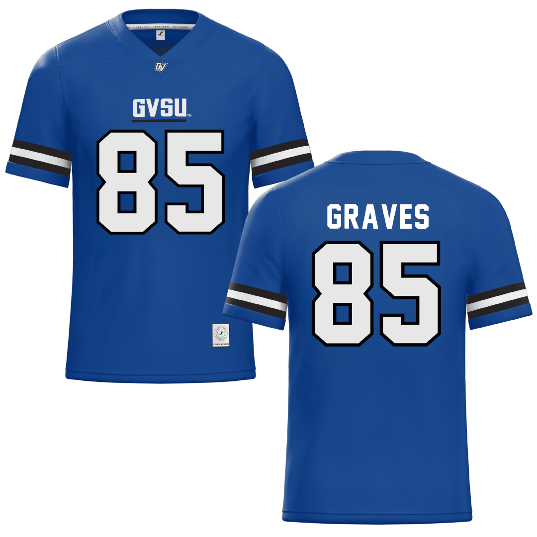 Grand Valley State University Blue Football Jersey - #85 Eli Graves