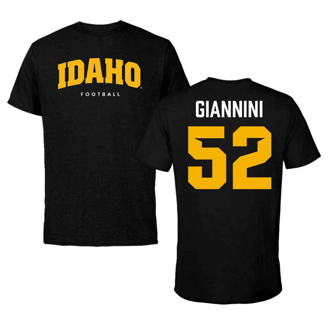 University of Idaho Football Black Idaho Tee - #52 Jack Giannini