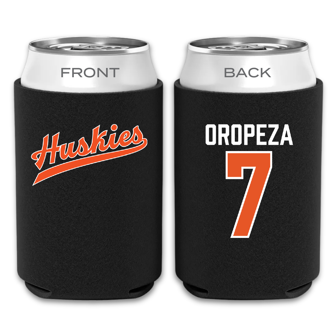 Houston Christian University Baseball Black Can Cooler - #7 Robert Oropeza