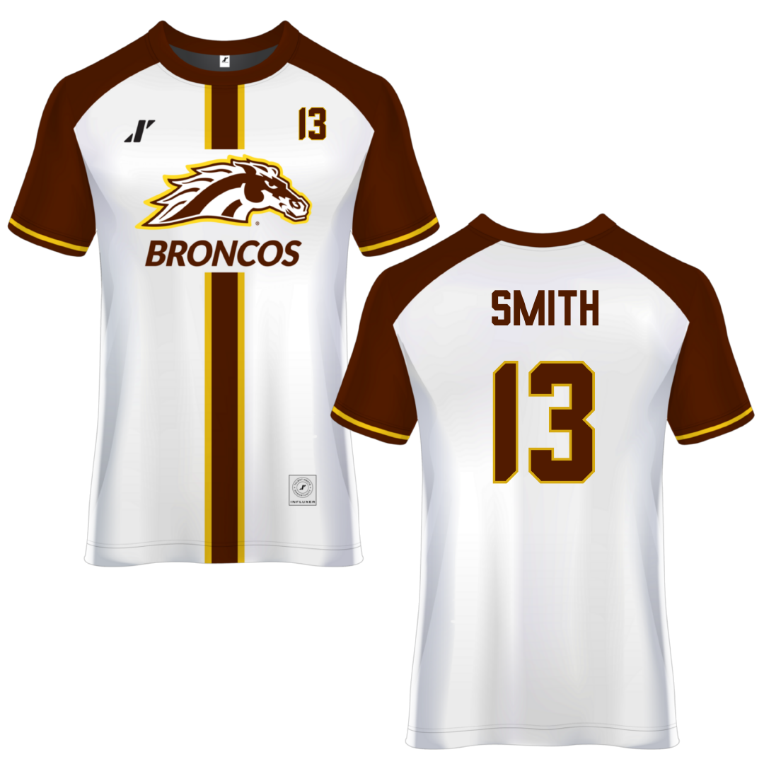 Western Michigan University White Soccer Jersey - #13 Liam Smith