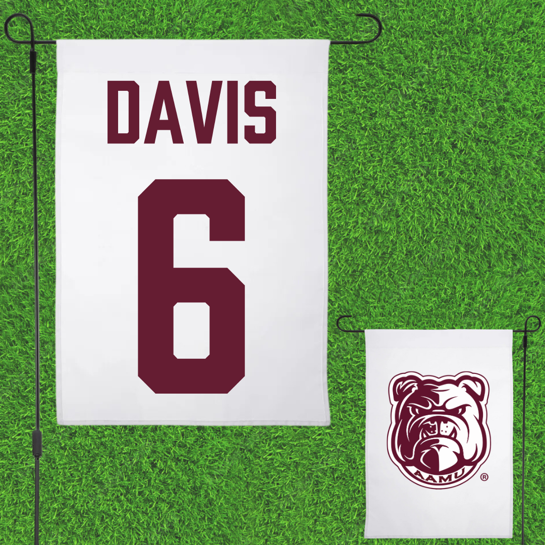 Alabama A&M University Softball White Garden Flag - #6 Ki Davis