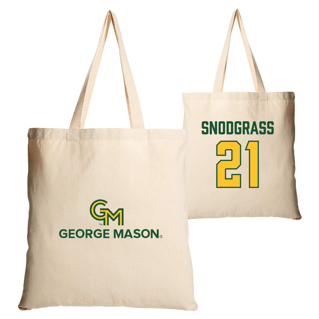 George Mason University Volleyball Tan Canvas Tote Bag - #21 Evan Snodgrass