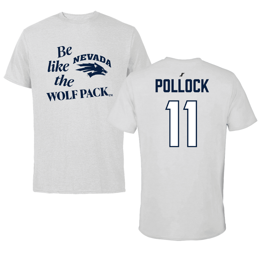 University of Nevada Baseball Light Gray Be Like Us Performance Tee - #11 Aiden Pollock
