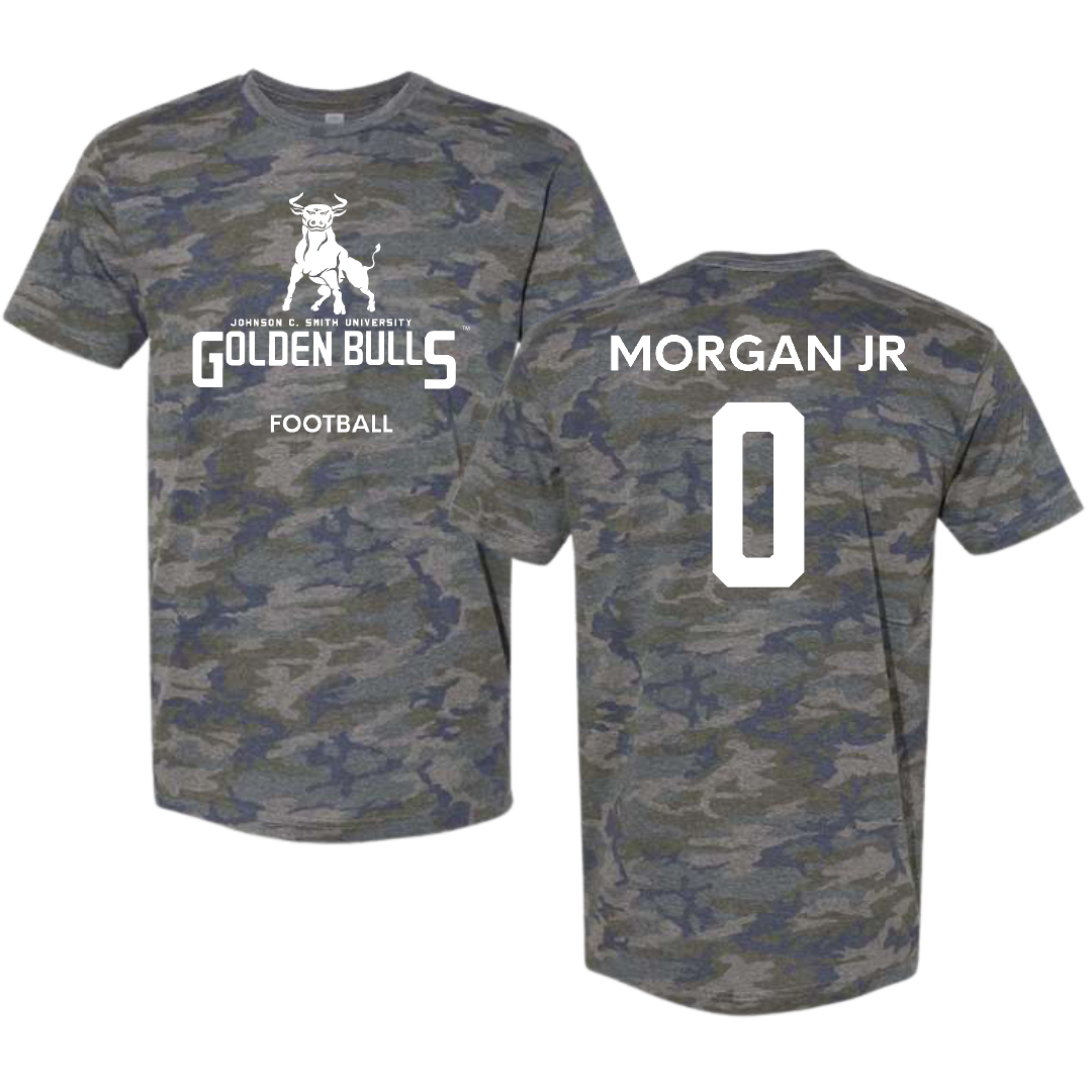 Johnson C. Smith University Football Vintage Camo Tee - #0 Brian Morgan Jr