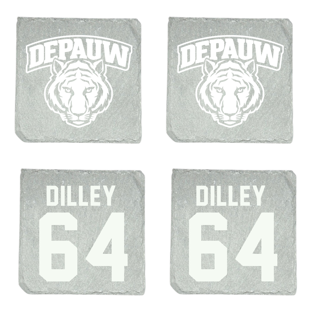 DePauw University Football Stone Coaster (4 Pack)  - #64 Maddox Dilley