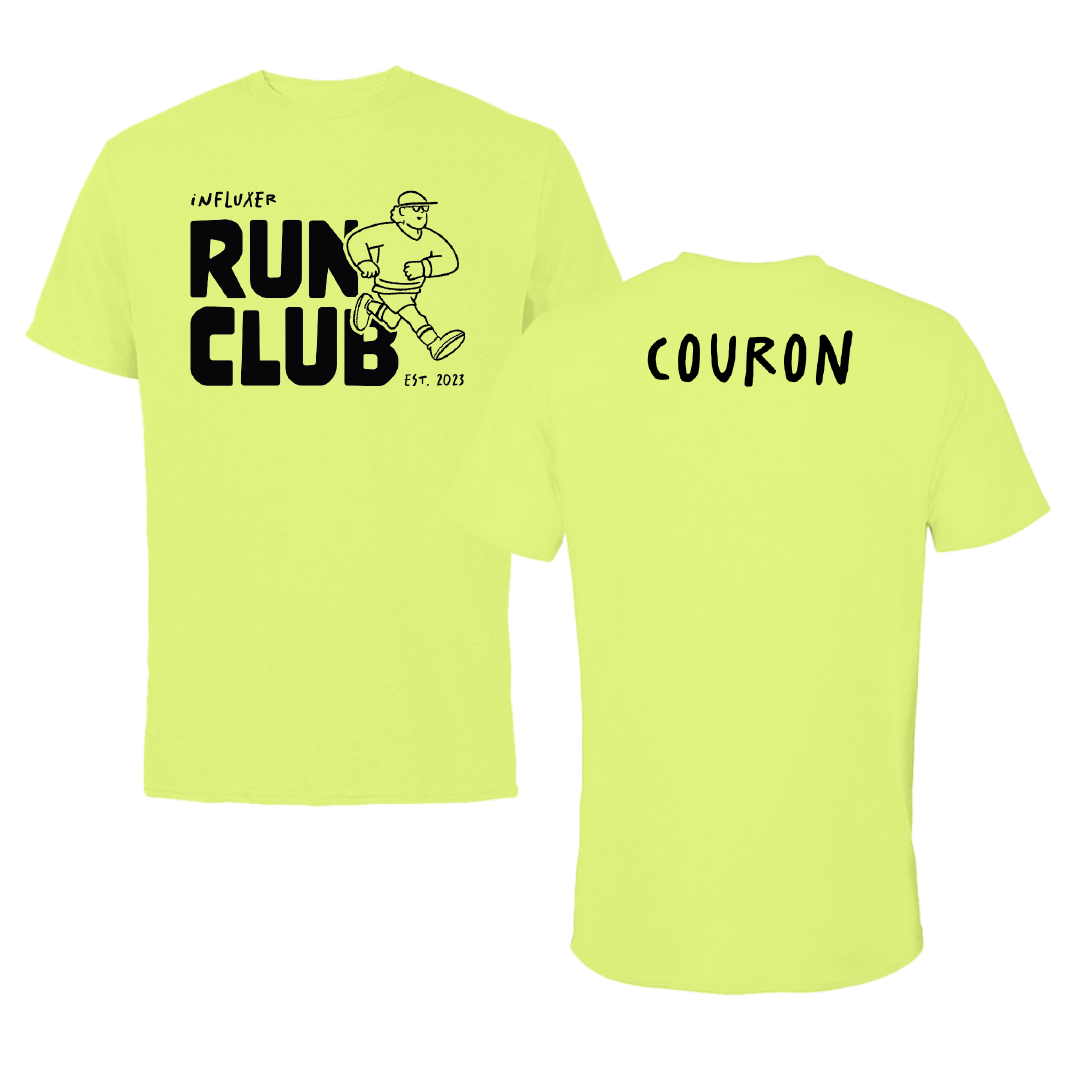 University of Louisville TF and XC Safety Yellow Influxer Run Club Tee - Lucas Couron