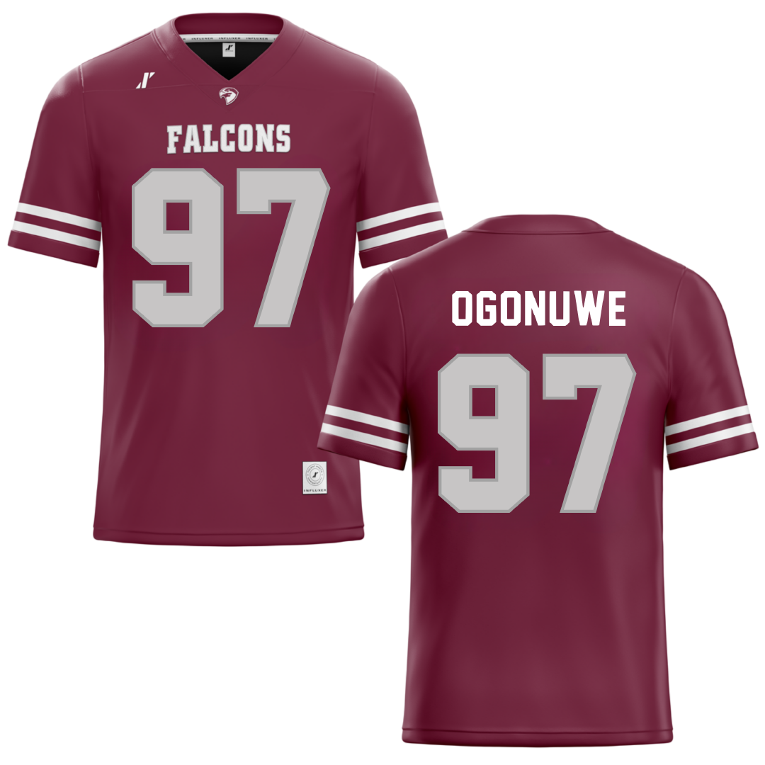 Fairmont State University Maroon Football Jersey - #97 Michael Ogonuwe