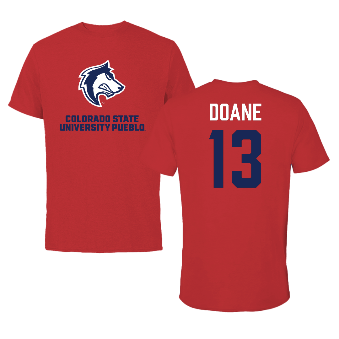 Colorado State University-Pueblo Lacrosse (W) Red Tee - #13 Emily Doane