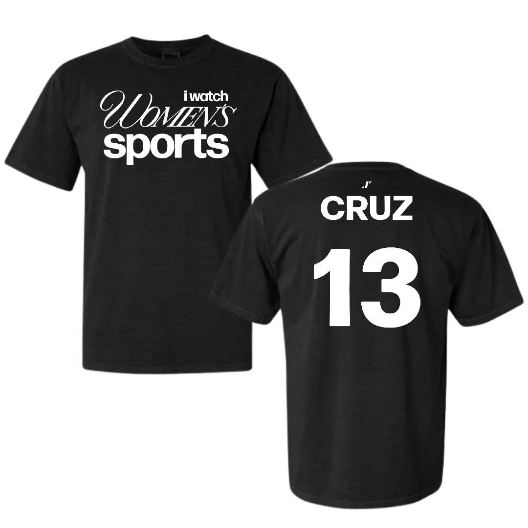 Western Carolina University Basketball Black WHM Comfort Colors Tee - #13 Zanoria Cruz