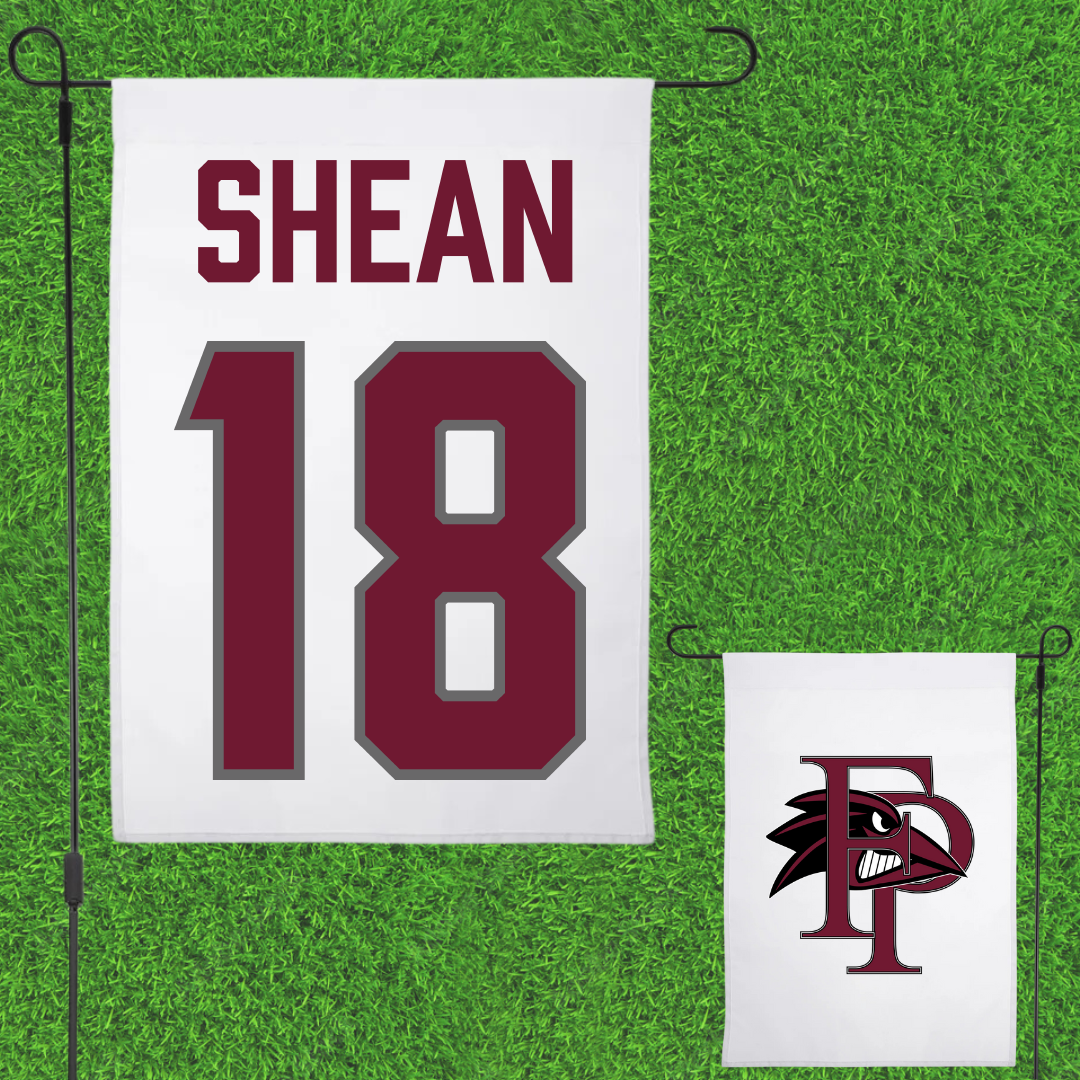 Franklin Pierce University Soccer (W) White Garden Flag - #18 Makenzie Shean