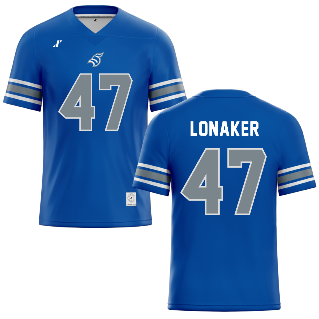 Thomas More University Blue Football Jersey - #47 Jack Lonaker