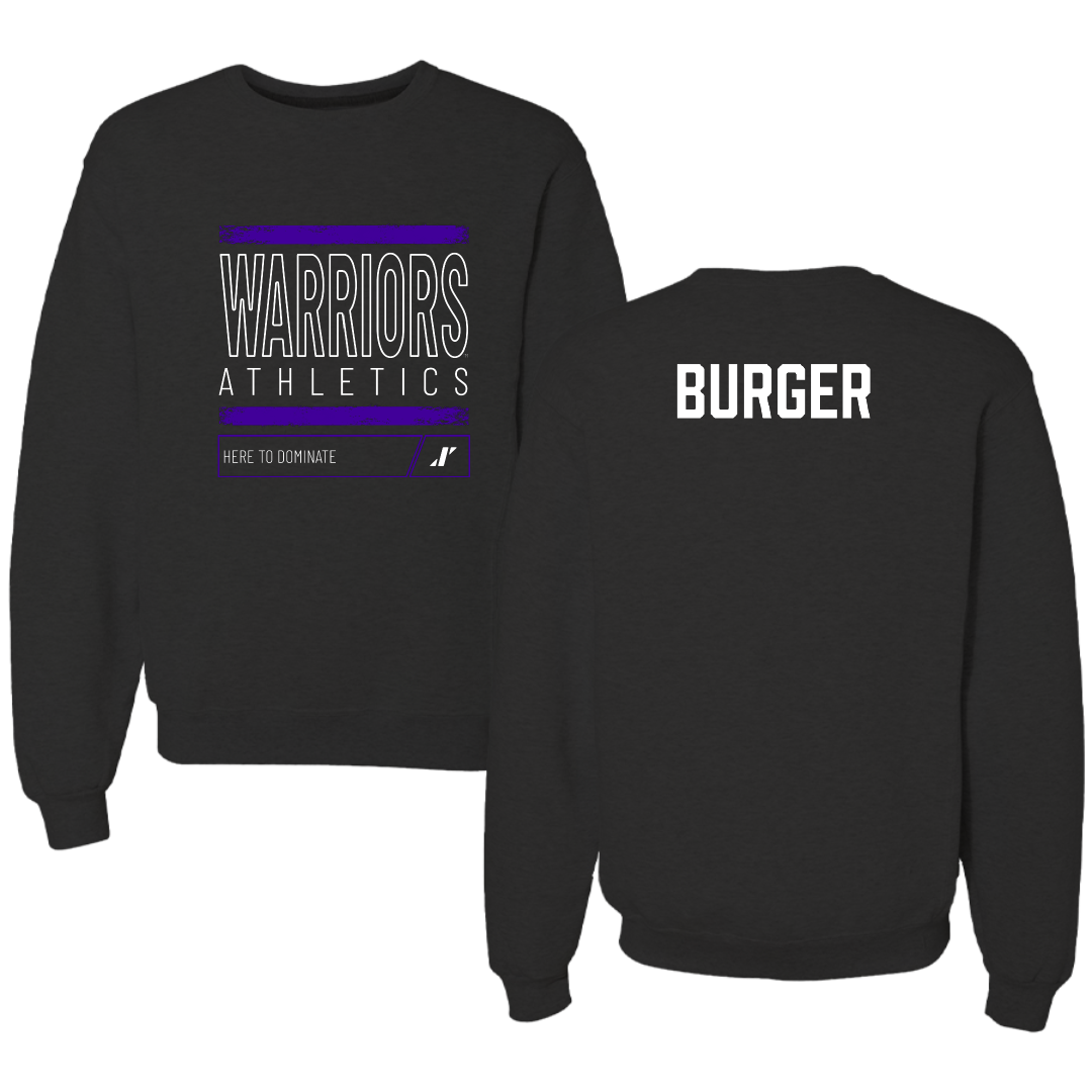 Winona State University Tennis Black Dominate Crewneck - Ally Burger