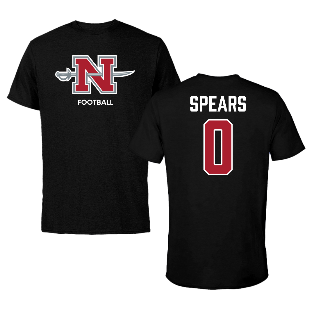 Nicholls State University Football Black Mascot Tee - #0 Jaylon Spears