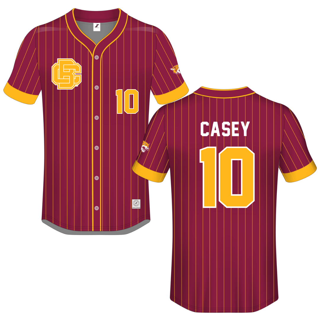 Bethune-Cookman University Red Button-Down Jersey - #10 Brianna Casey
