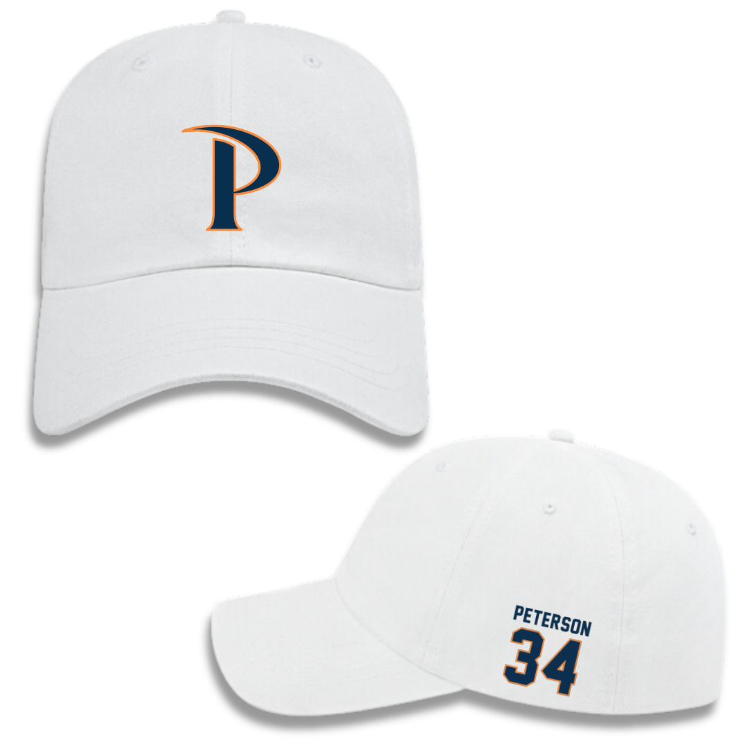 Pepperdine University Baseball White Hat - #34 Winston Peterson