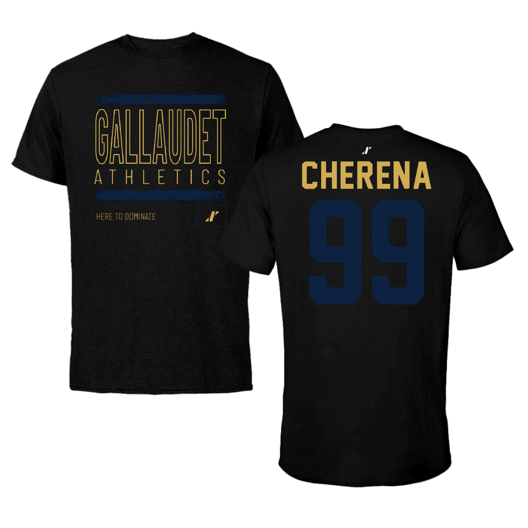 Gallaudet University Softball Black Dominate Performance Tee - #99 Lou Cherena