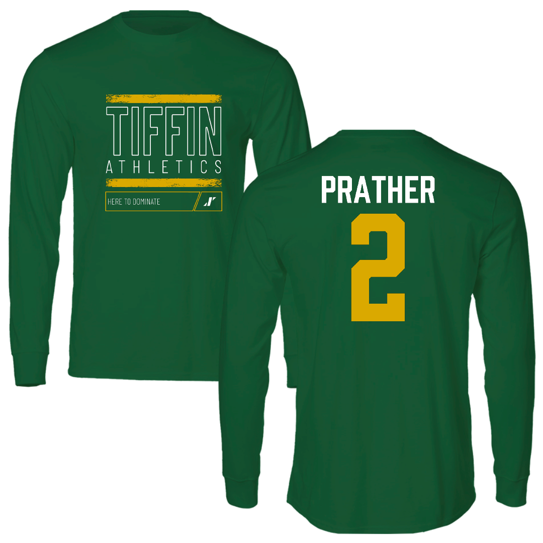 Tiffin University Lacrosse Green Dominate Performance Long Sleeve - #2 Carlyssa Prather