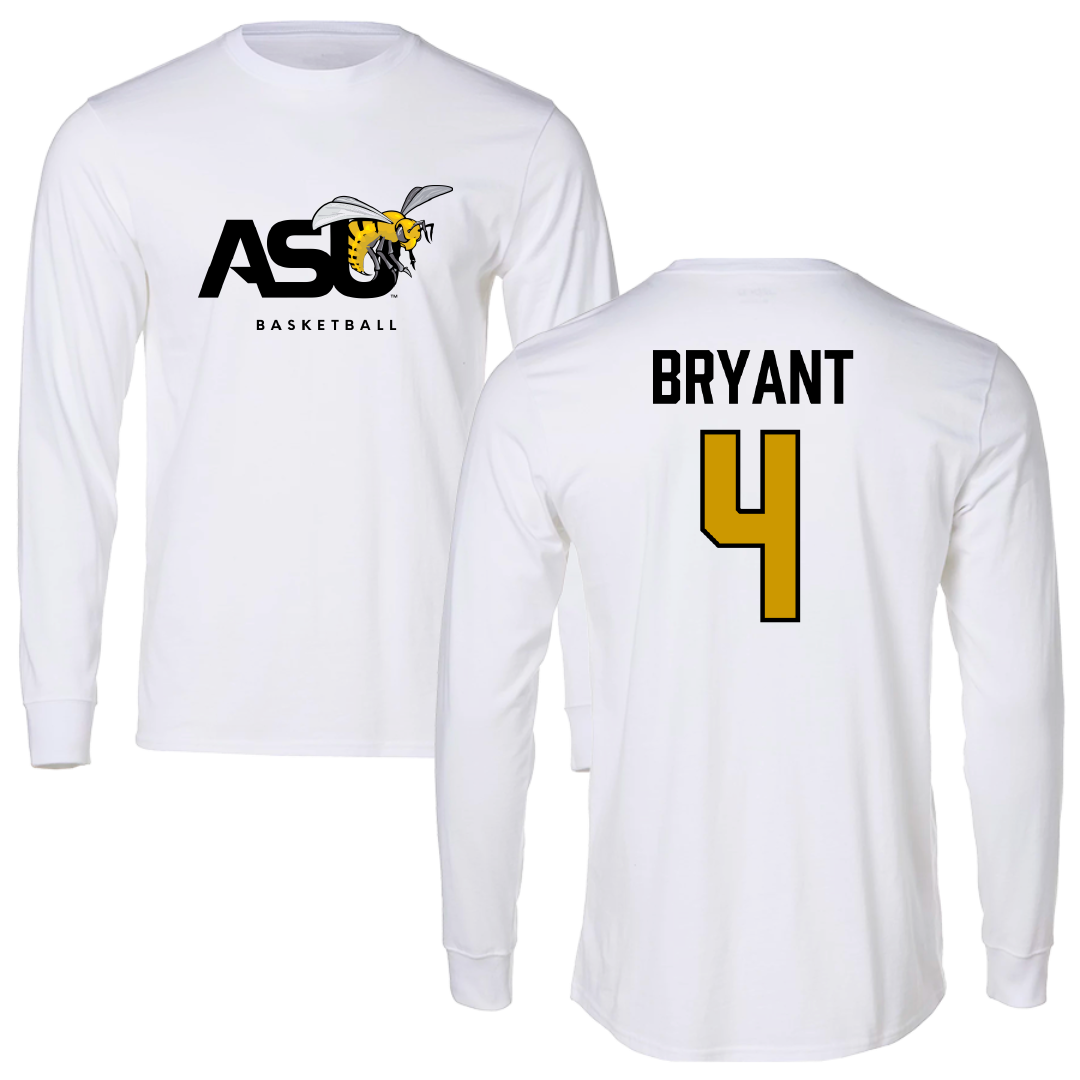 Alabama State University Basketball White Performance Long Sleeve - #4 Kaitlyn Bryant