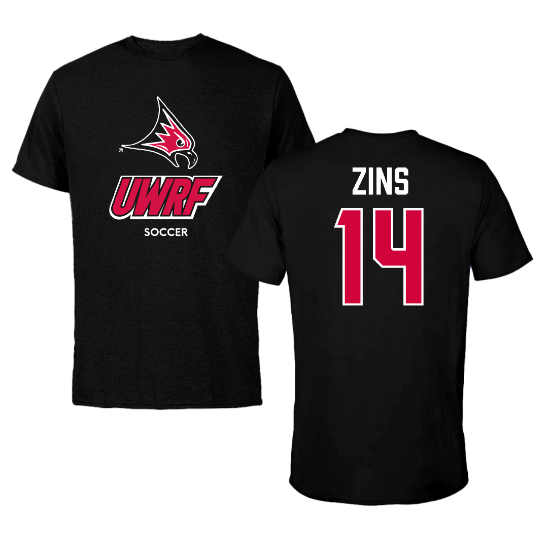 University of Wisconsin-River Falls Soccer (W) Black Tee - #14 Macy Zins
