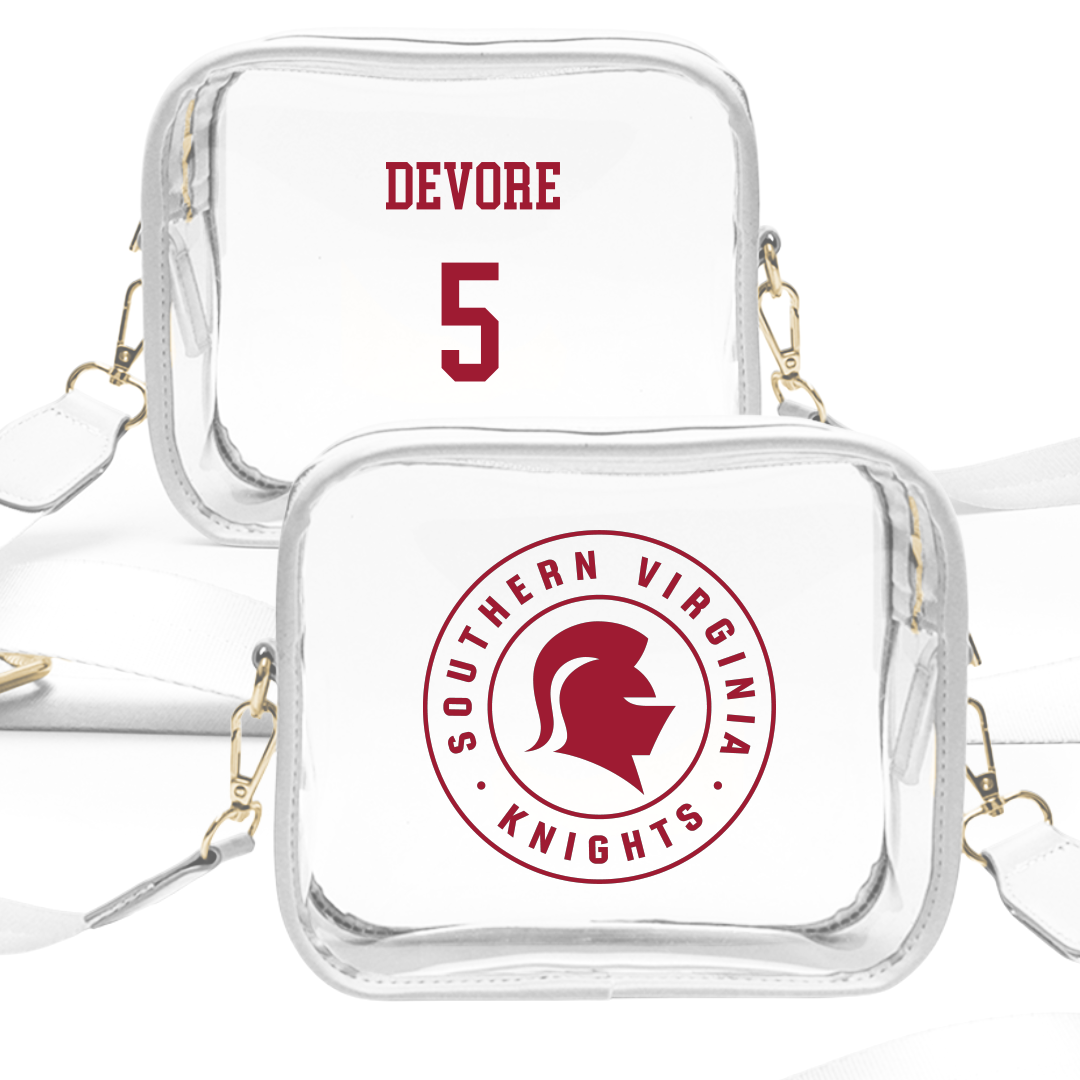 Southern Virginia University Basketball (M) White Clear Stadium Bag - #5 Luc DeVore
