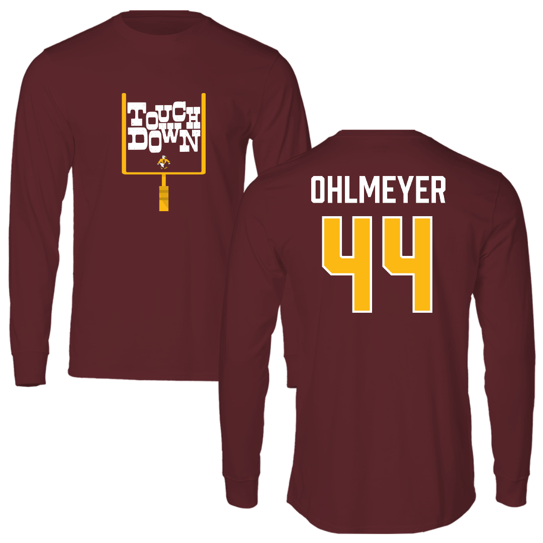 Salisbury University Football Maroon Touchdown Performance Long Sleeve - #44 Tyler Ohlmeyer
