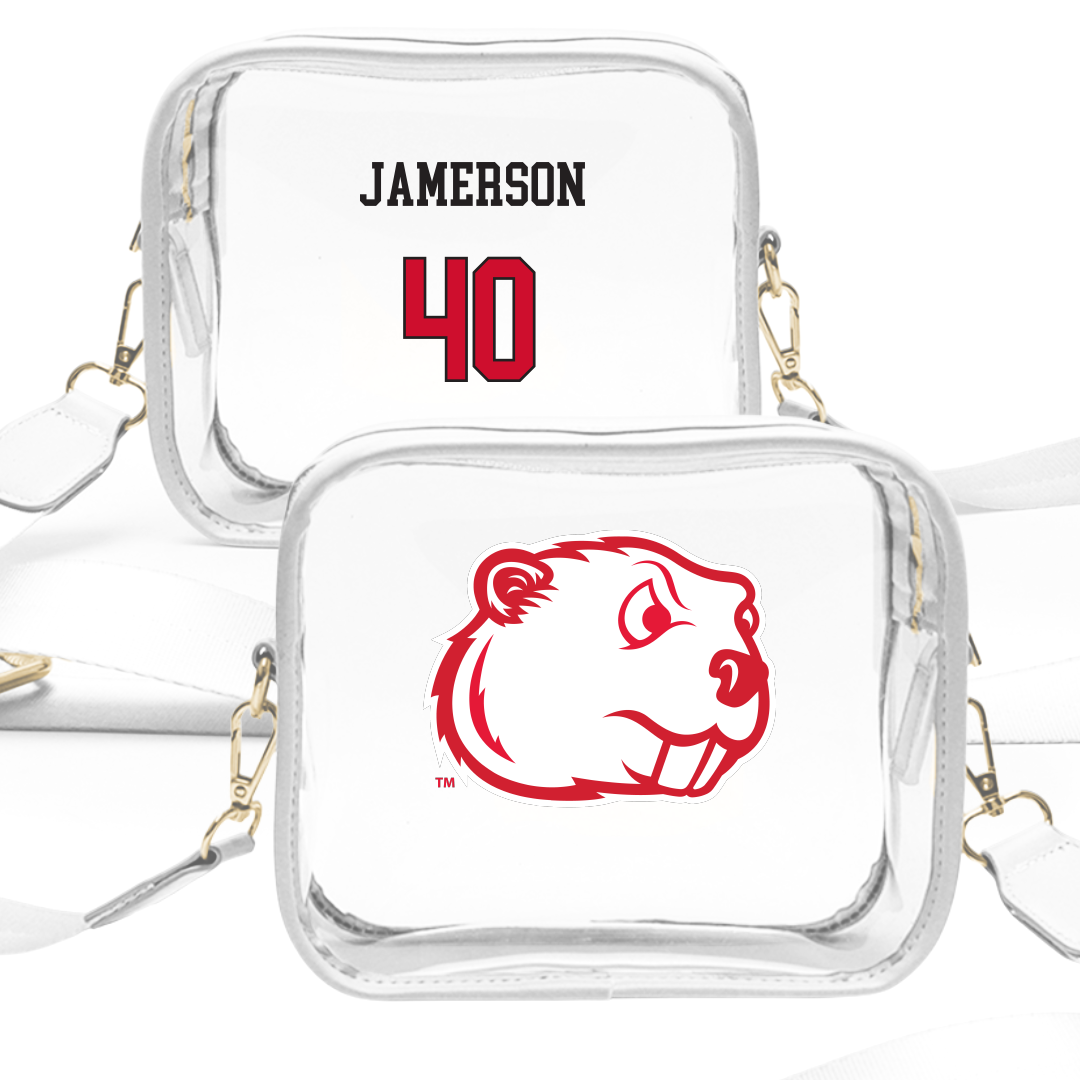 Minot State University Football White Clear Stadium Bag - #40 Reid Jamerson