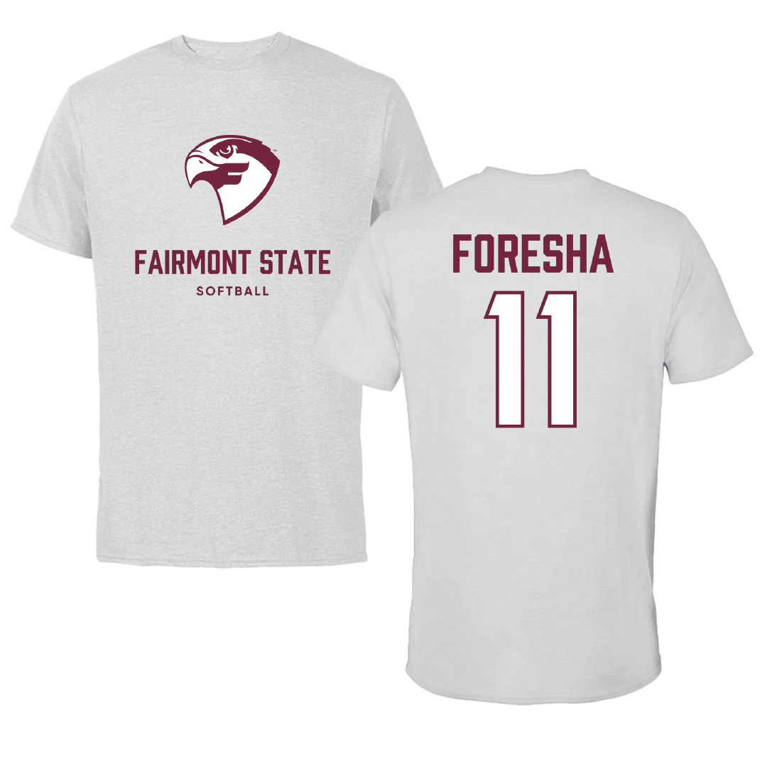 Fairmont State University Softball Light Gray Tee - #11 Alexa Foresha