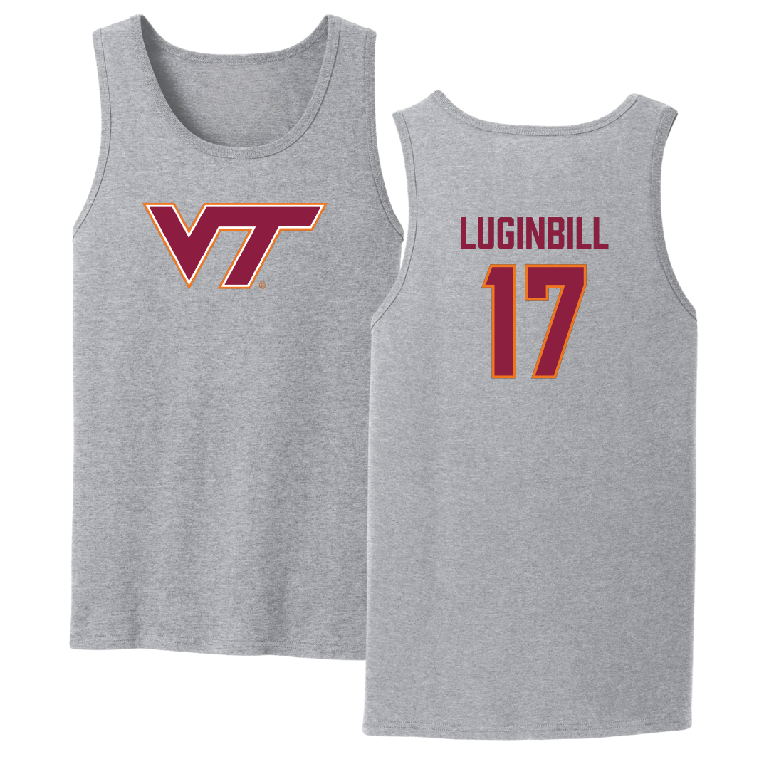 Virginia Tech Softball Sport Gray Tank Top - #17 Haley Luginbill