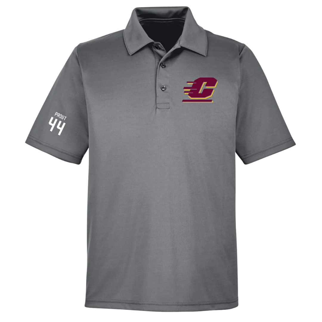 Central Michigan University Baseball Light Gray Polo - #44 Cole Prout