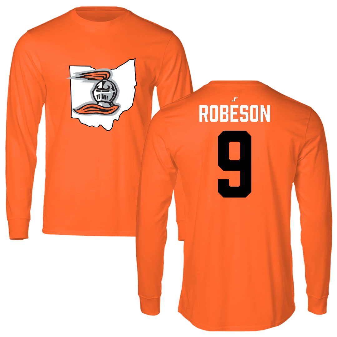 Heidelberg University Lacrosse Orange State Performance Long Sleeve - #9 Matheson Robeson